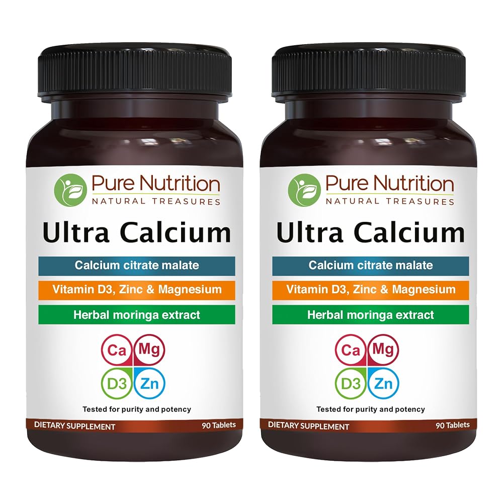 Pure Nutrition Ultra Calcium 1000mg with Vitamin D3 & K - 180 Tablets