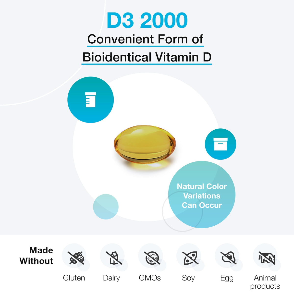 XYMOGEN D3 2000 Vitamin D3 Softgels - 120 Softgels - image 4