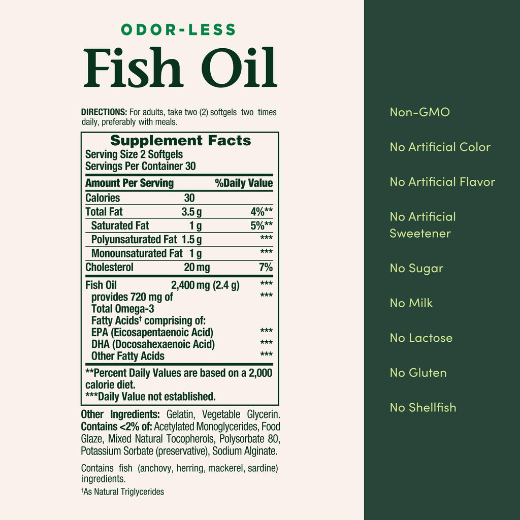 Nature's Bounty Fish Oil Omega 3 Supplements - Supports Heart Health