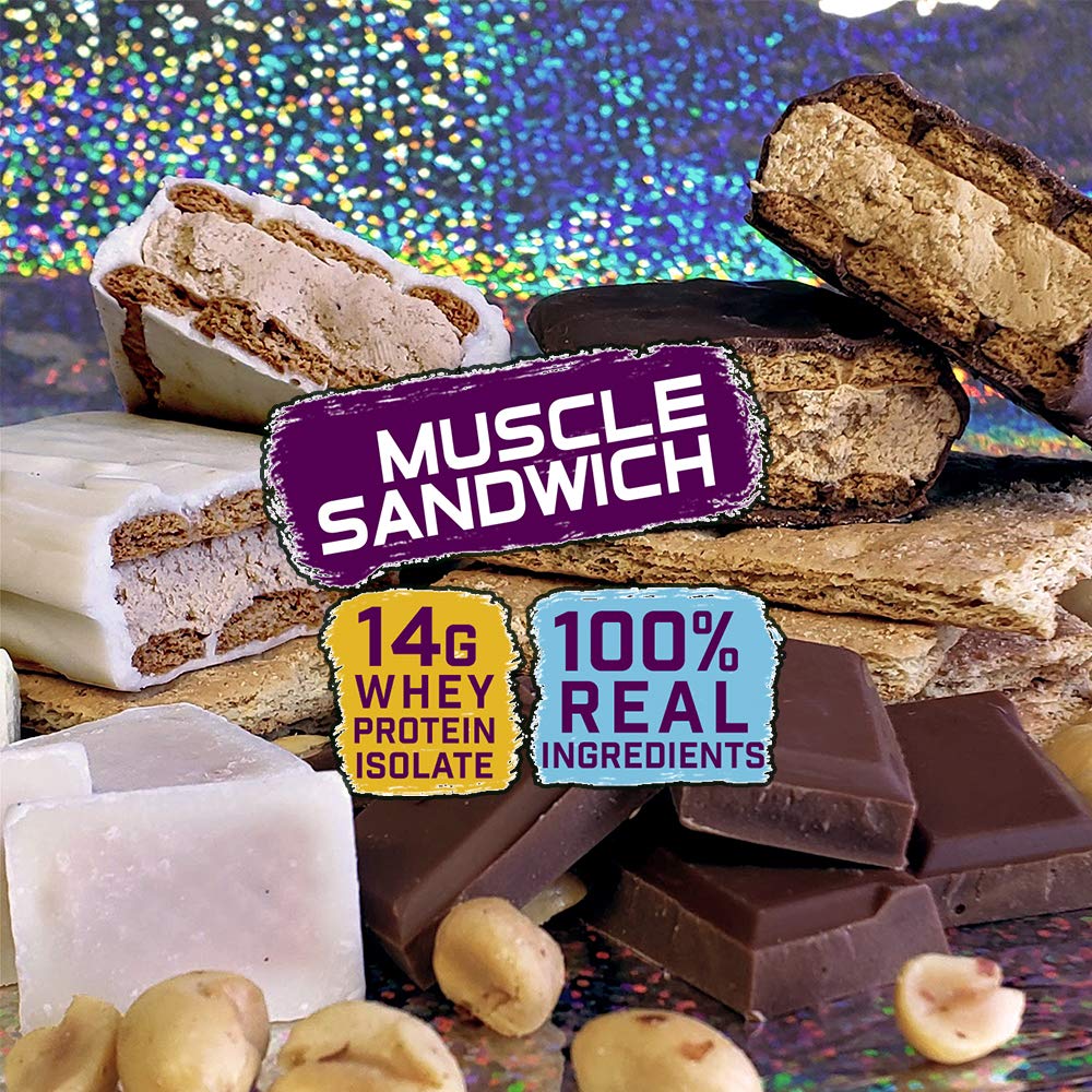 Muscle Sandwich Protein Bars, Variety Pack - 12 Count - image 2