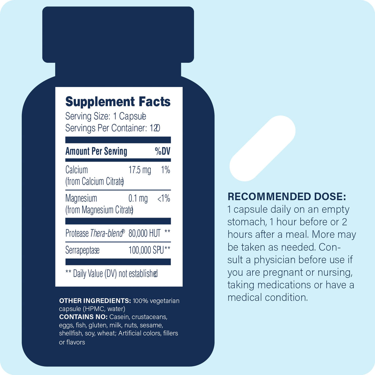 Enzyme Science Serrapeptase Pro 100,000 SPU - 120 Capsules - image 2