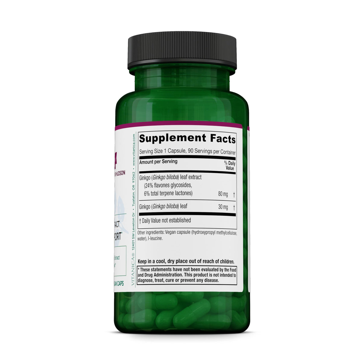 Vitanica Ginkgo Brain & Circulation Support Vegan - 90 Capsules - image 2