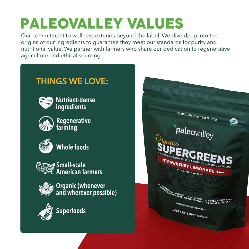 Paleovalley Organic Supergreens Powder with 23 Superfoods - 8.48 oz - image 7