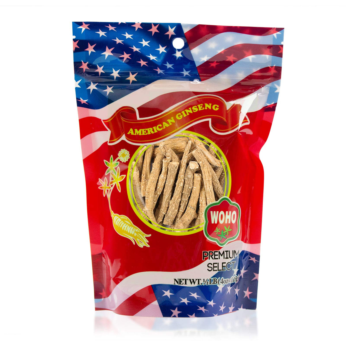 Woohoo Natural American Ginseng Prong Large - 4 oz