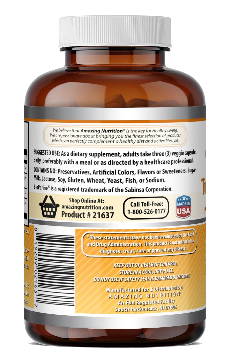 Amazing Nutrition Turmeric Curcumin & Ginger with BioPerine - image 5