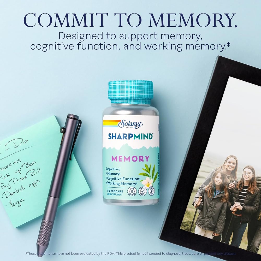 SOLARAY SharpMind Memory Formula Brain Supplement - 60 Vegetarian Capsules - image 3