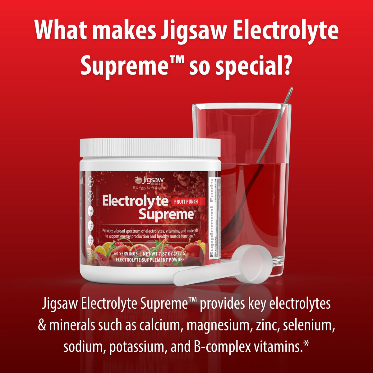 Jigsaw Health Electrolyte Supreme Powder Fruit Punch - 60 Servings - image 6