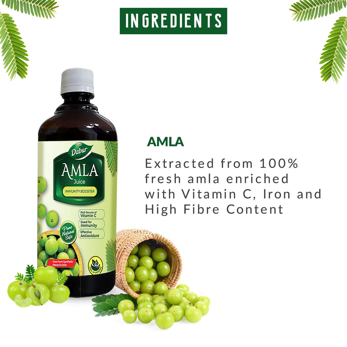 Dabur Amla Juice Vitamin C - 33.81 Fl Oz - image 3
