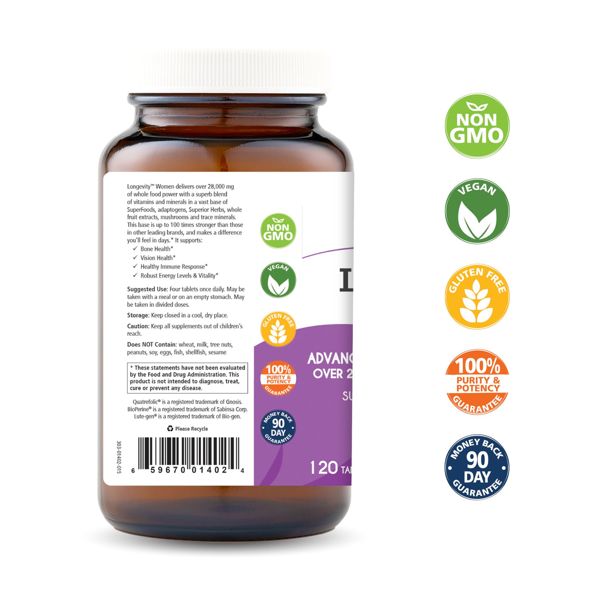 Pure Essence Labs Longevity for Women Over 40 Multivitamin - 120 Tablets - image 3