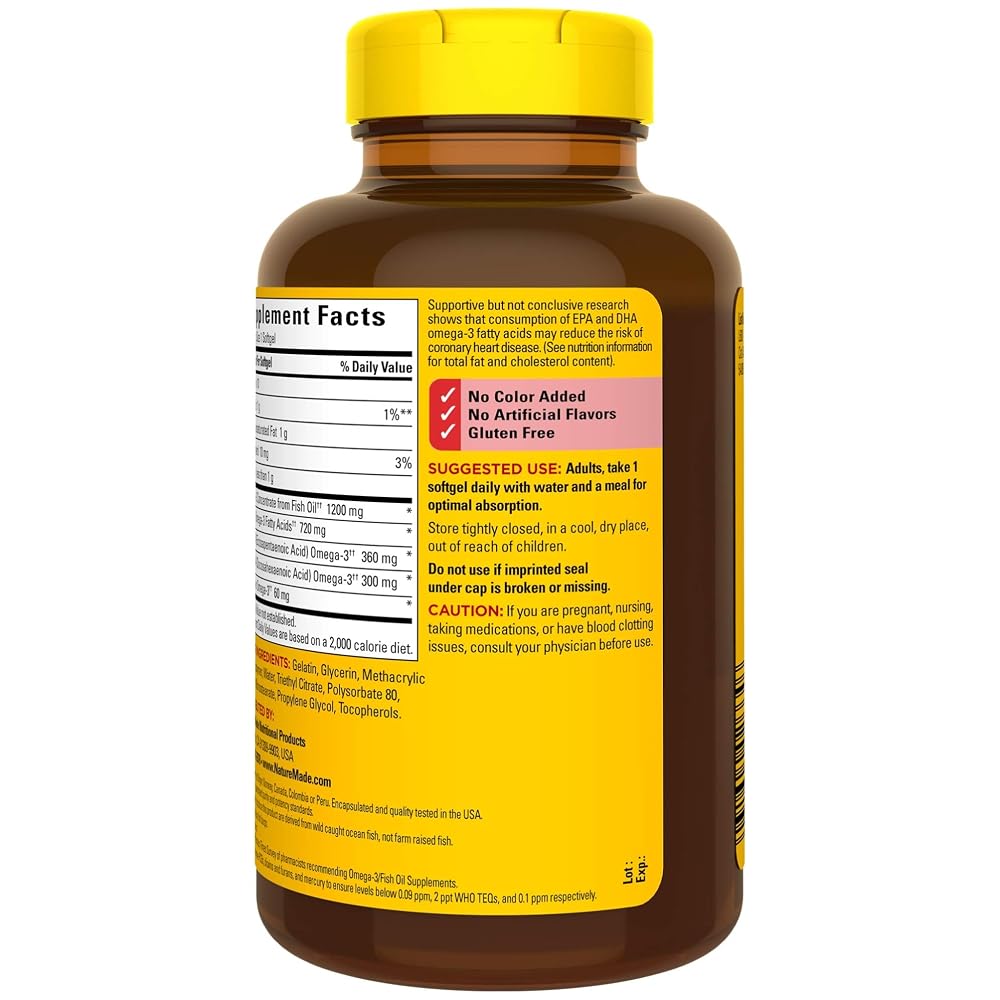 Nature Made Burp-Less Fish Oil 1200 mg One Per Day - 120 Softgels - image 9