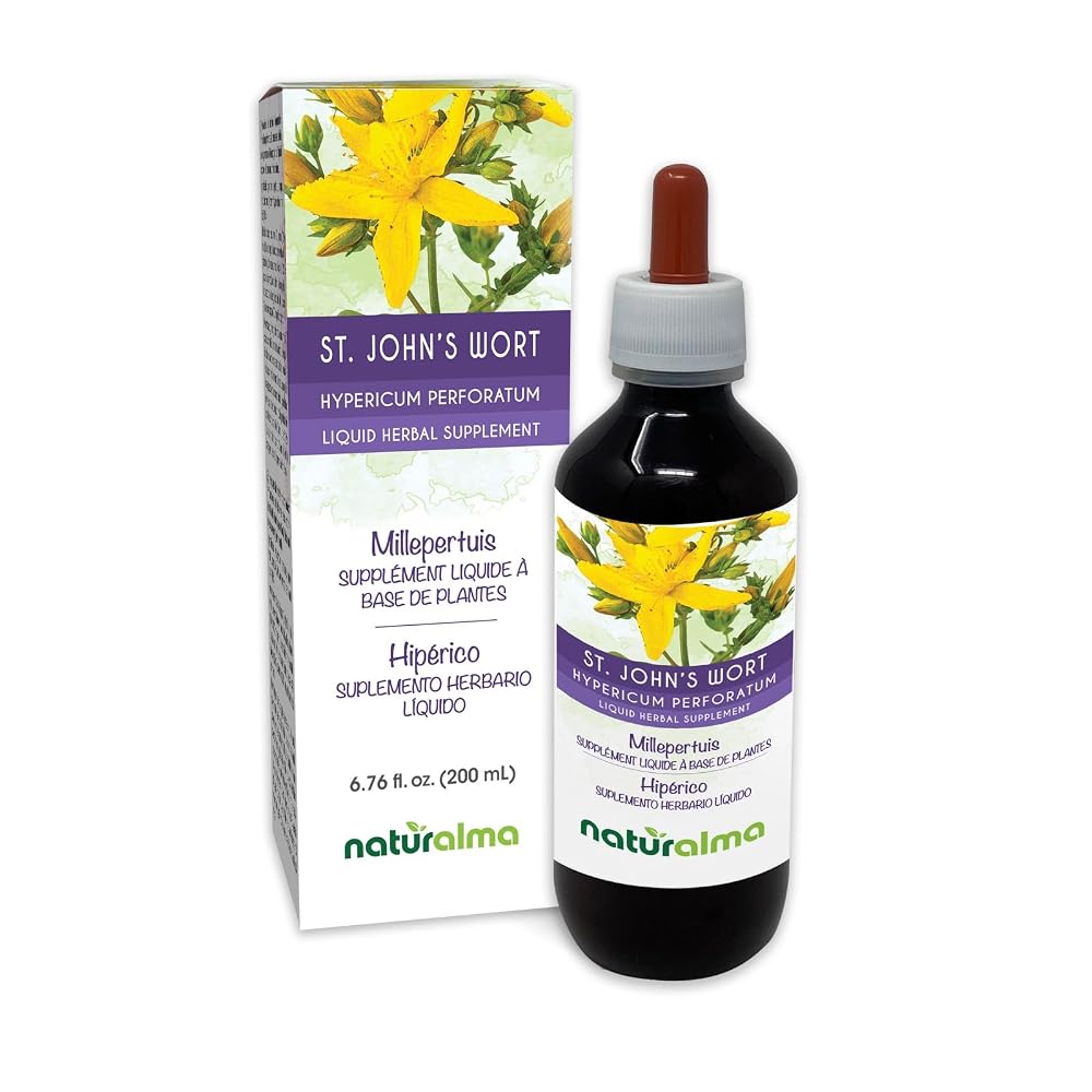 Naturalma St. John's Wort (Hypericum perforatum) herb with Flowers
