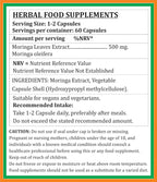 Satya Naturals Moringa Forte Capsules 500 mg. 60 Veg. Capsule