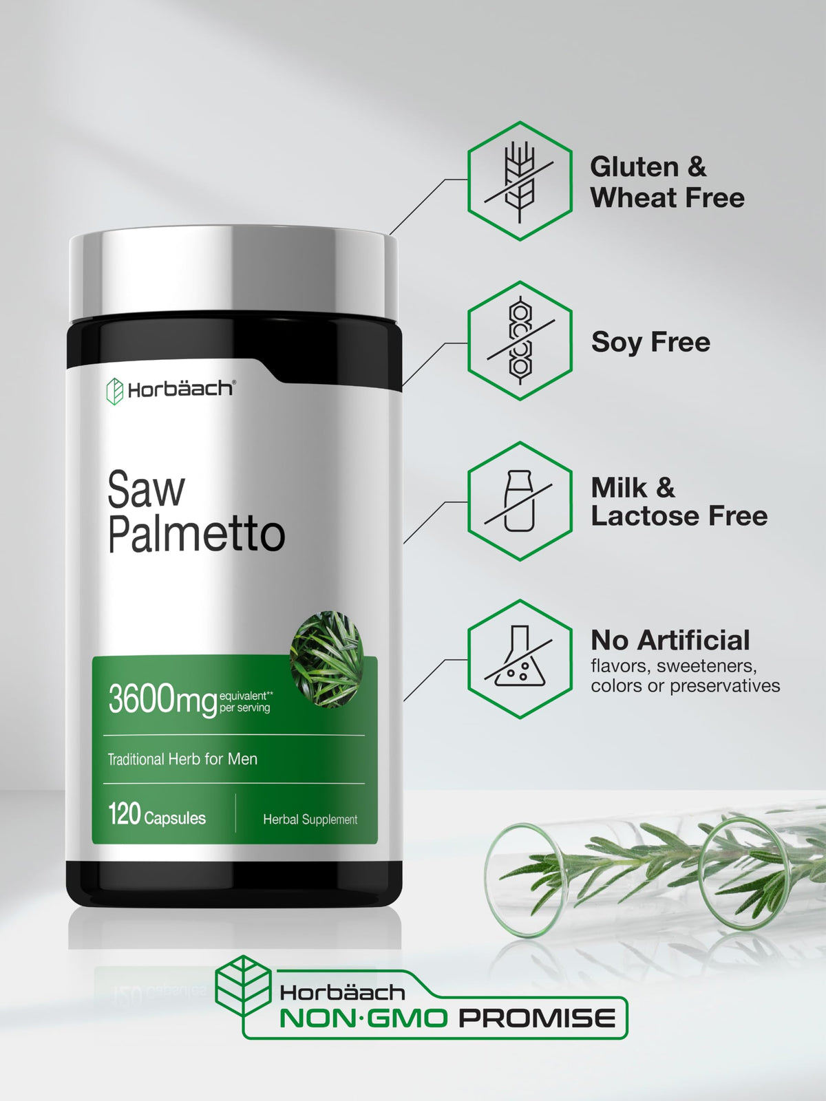 Horbäach Saw Palmetto Extract - 120 Capsules - image 5