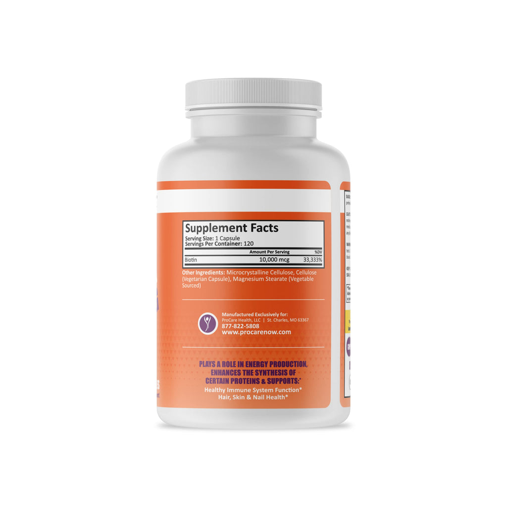 ProCare Health Biotin 10,000mcg - 120 Capsules - image 3