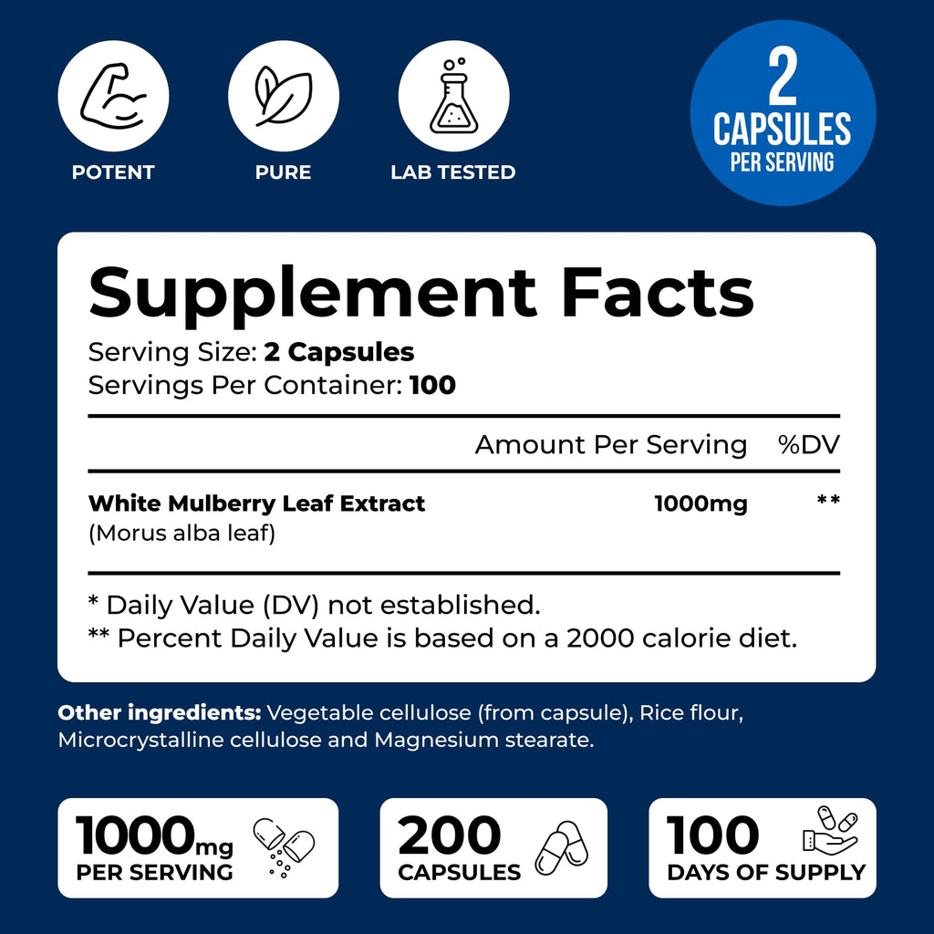 We Like Vitamins White Mulberry 1000mg - 200 Vegetarian Capsules - image 2