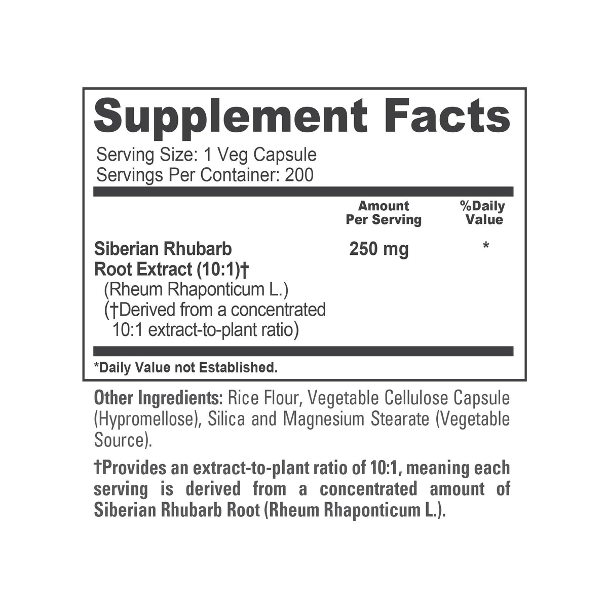 NusaPure Siberian Rhubarb 250mg - 200 Vegetarian Capsules - image 3