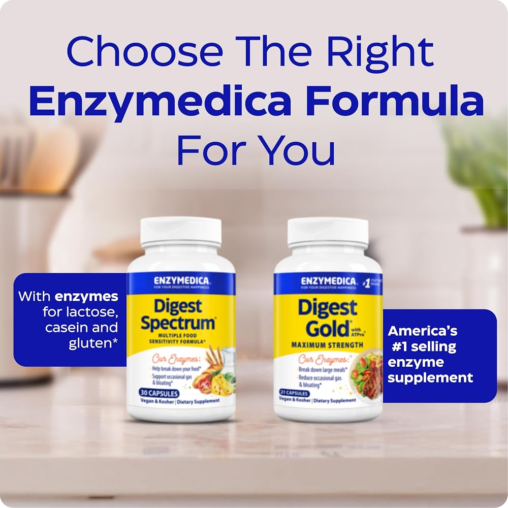 Enzymedica Digest Spectrum Multi-Enzyme for Gas & Bloating - 240 Capsules - image 8