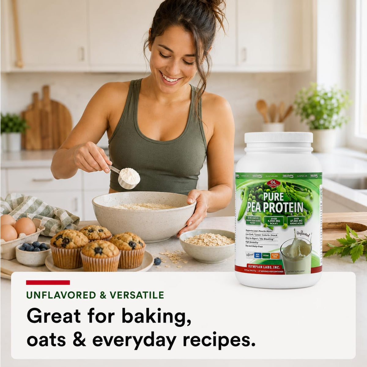 Olympian Labs Plant Based Pea Protein Powder Unflavored - 2 Pound - image 3