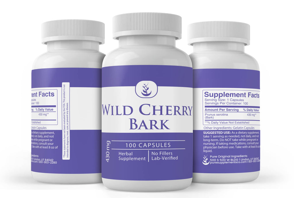 PURE ORIGINAL INGREDIENTS Wild Cherry Bark - 100 Capsules - image 4