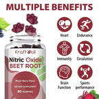 Kraftvoll Beet Root Gummies 6000mg Nitric Oxide Booster - 60 Gummies - image 5