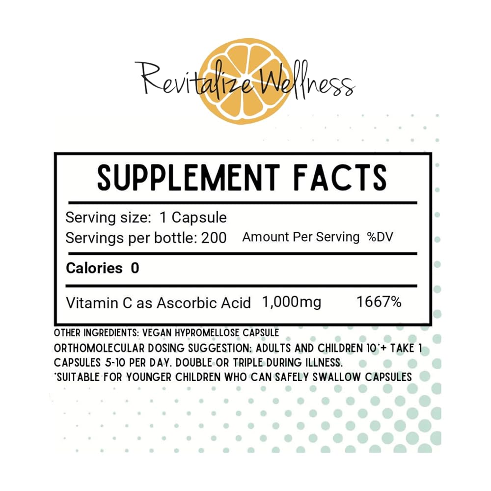Revitalize Wellness Vitamin C 1000mg - 200 Capsules - image 2