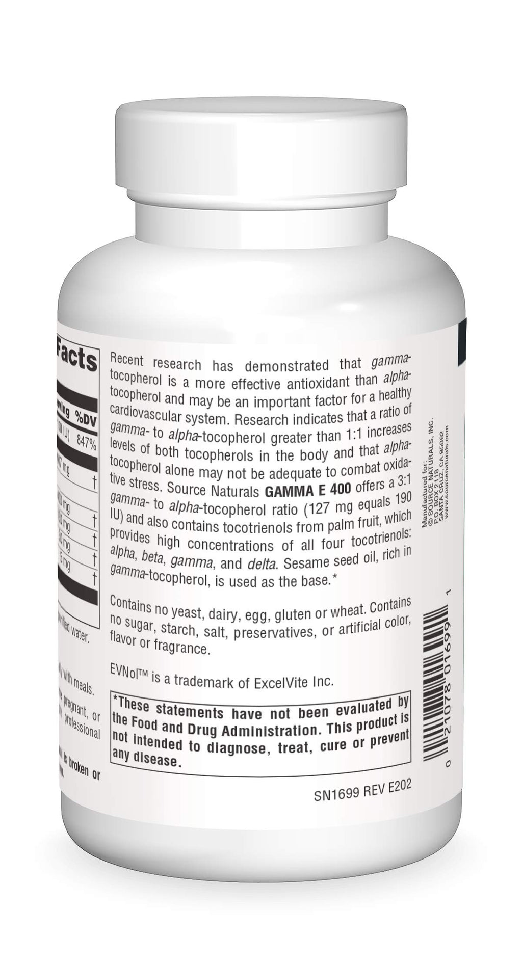Source Naturals Gamma E Complex 400 mg - 120 Softgels - image 2