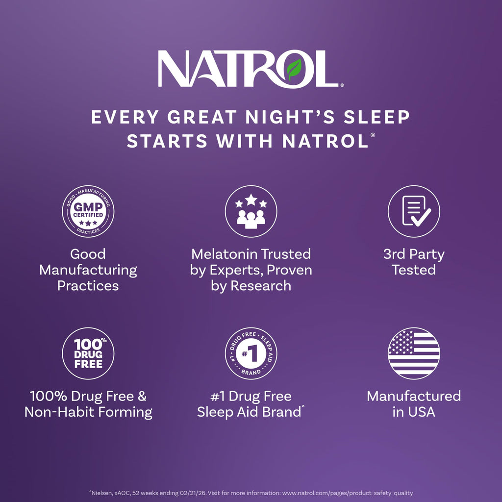 Natrol Tablets Melatonin 3Mg Vitamin B6 Sleep Support Bottle Unisex
