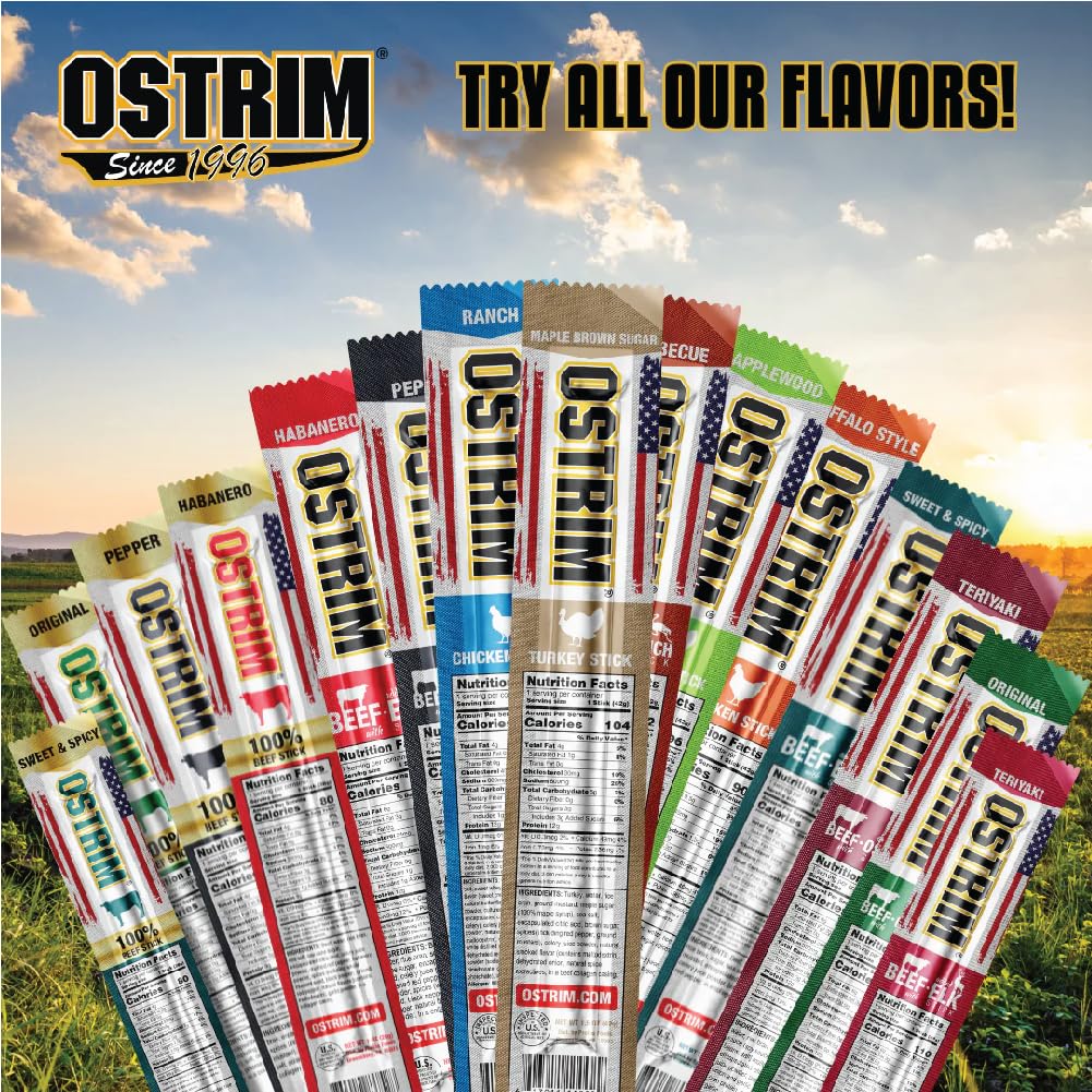Ostrim Beef & Ostrich High Protein Snack Stick Original - 10 Pack - image 6