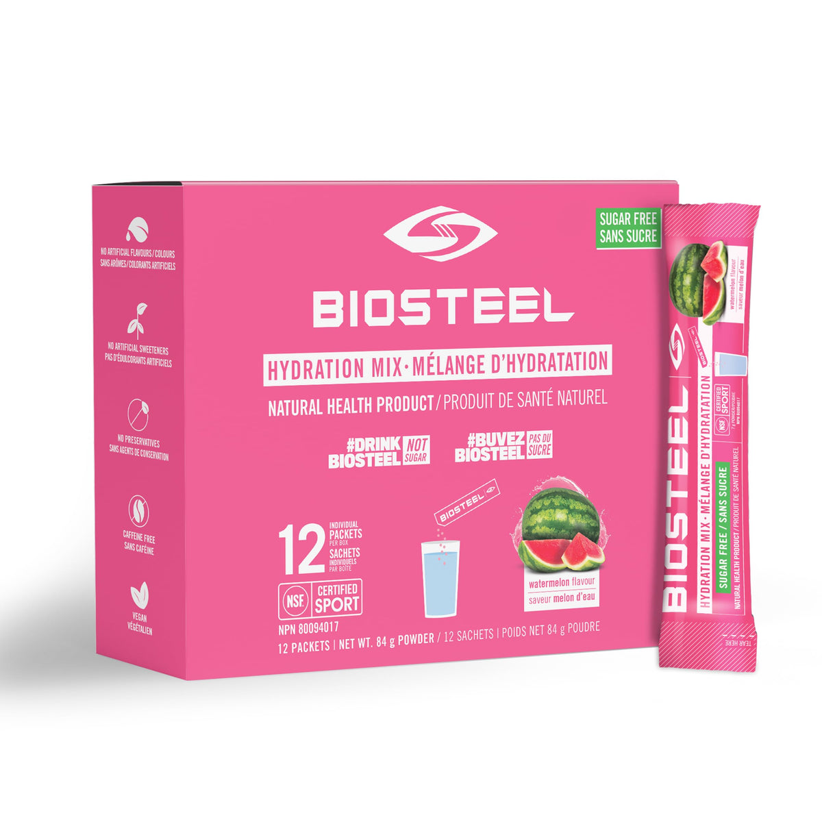BioSteel Electrolyte Hydration Mix Watermelon - 12 Sticks