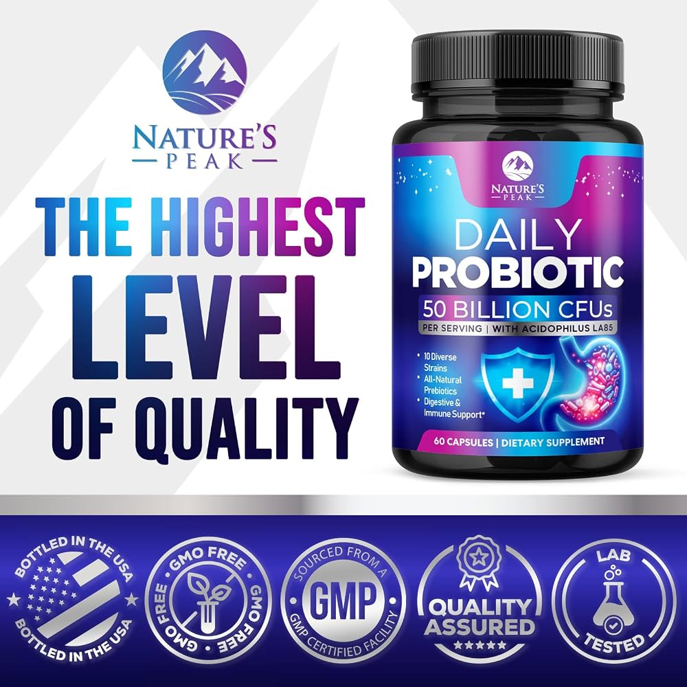 Nature's Peak Probiotics 50 Billion CFU Per Capsule - 10 Premium
