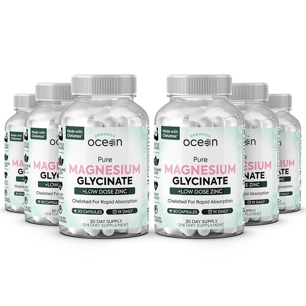 Organics Ocean Pure Magnesium Glycinate with Zinc - Maximum Strength