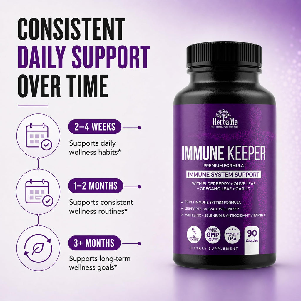 HerbaMe Immune Support Supplement with Elderberry & Zinc - 90 Capsules - image 6