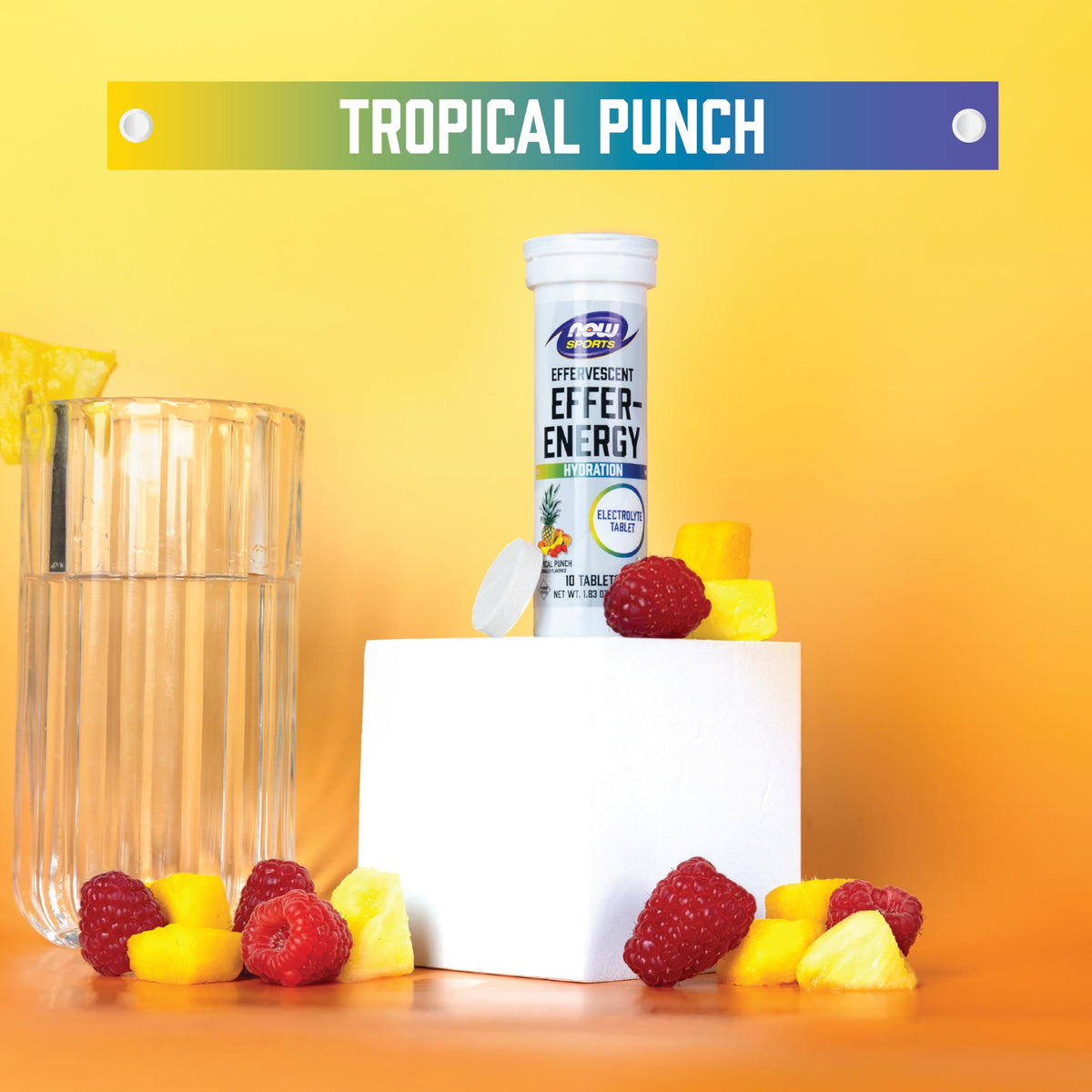 NOW Sports Effer-Energy Electrolytes Tropical Punch - 10 Tablets - image 4