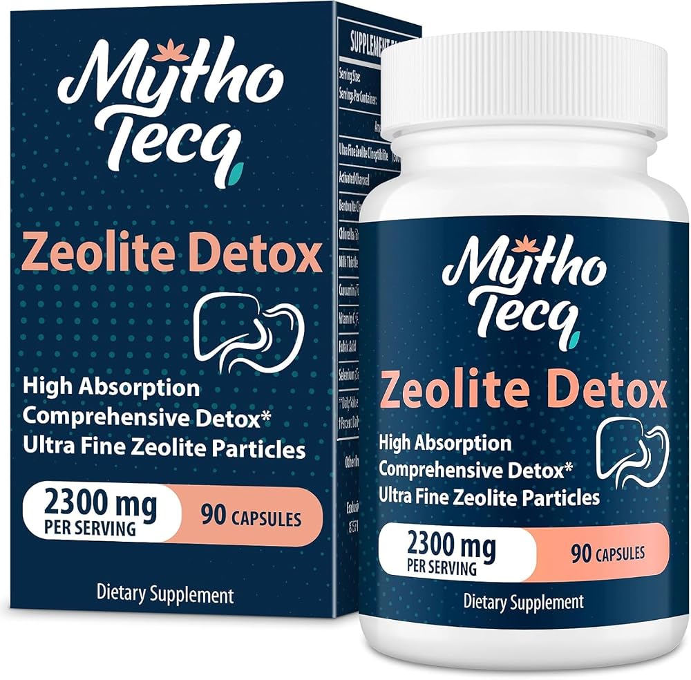 MythoTecq 2300 MG Zeolite Capsules - Activated Charcoal & Bentonite