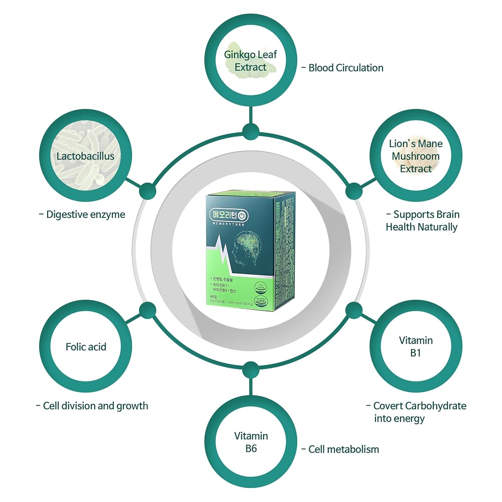 Memoryturn Brain Supplement with Lion's Mane & Ginkgo Biloba - 60 Capsules - image 4