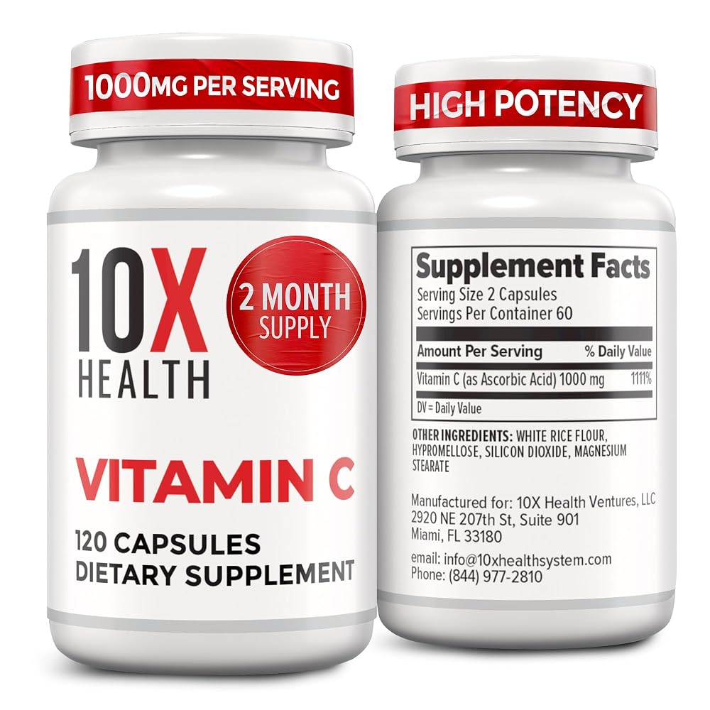 10X Health Vitamin C 1000mg - 120 Capsules