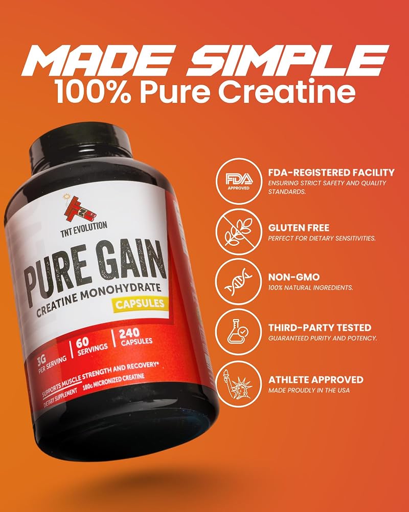 TNT Evolution Creatine Monohydrate Capsules 750mg - 240 Count - image 2
