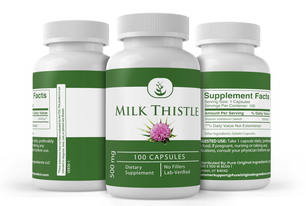 PURE ORIGINAL INGREDIENTS Milk Thistle No Magnesium Or Rice Fillers