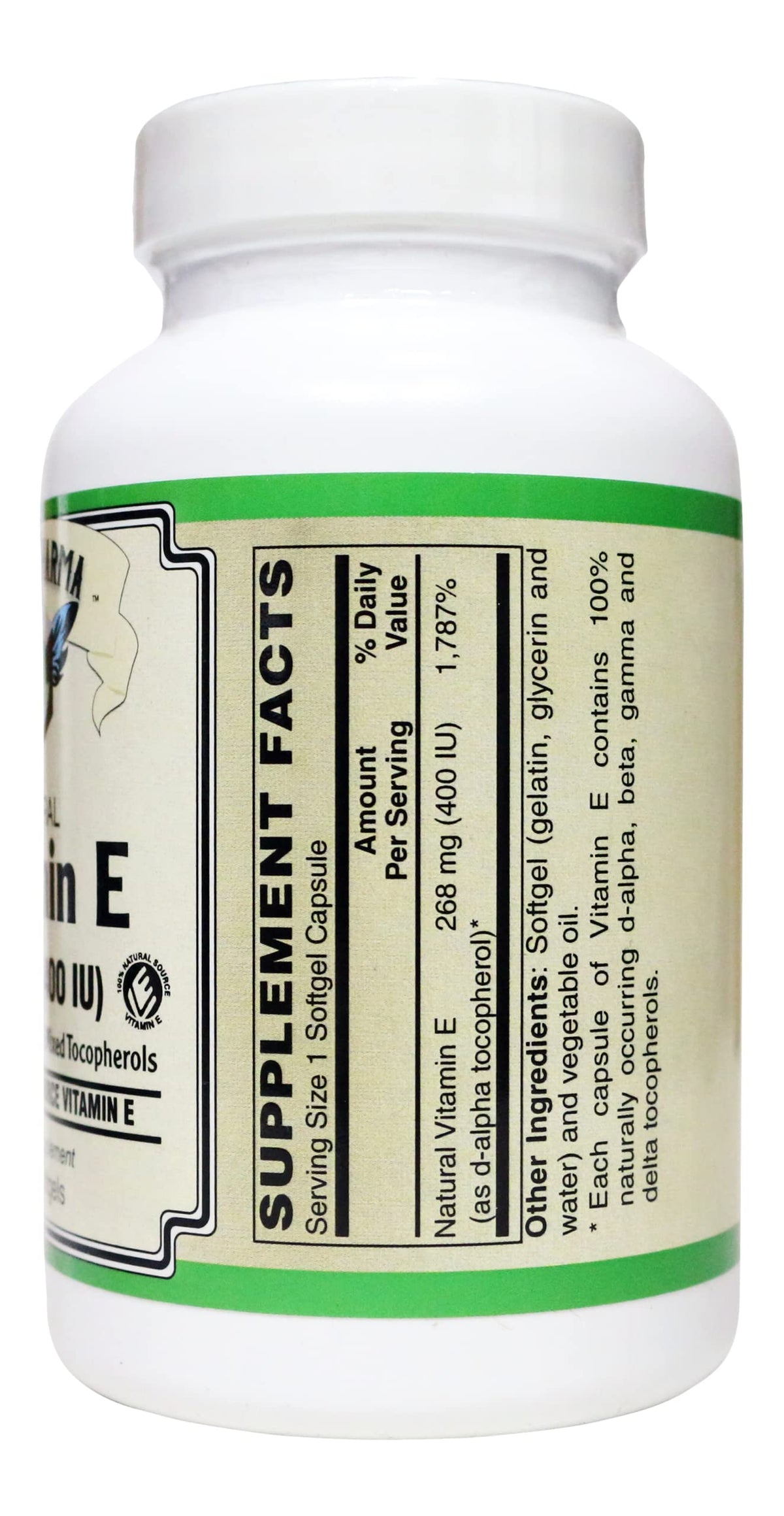 AlchePharma Vitamin E 268 mg (400 IU) Mixed Tocopherols - 100 Softgels - image 2