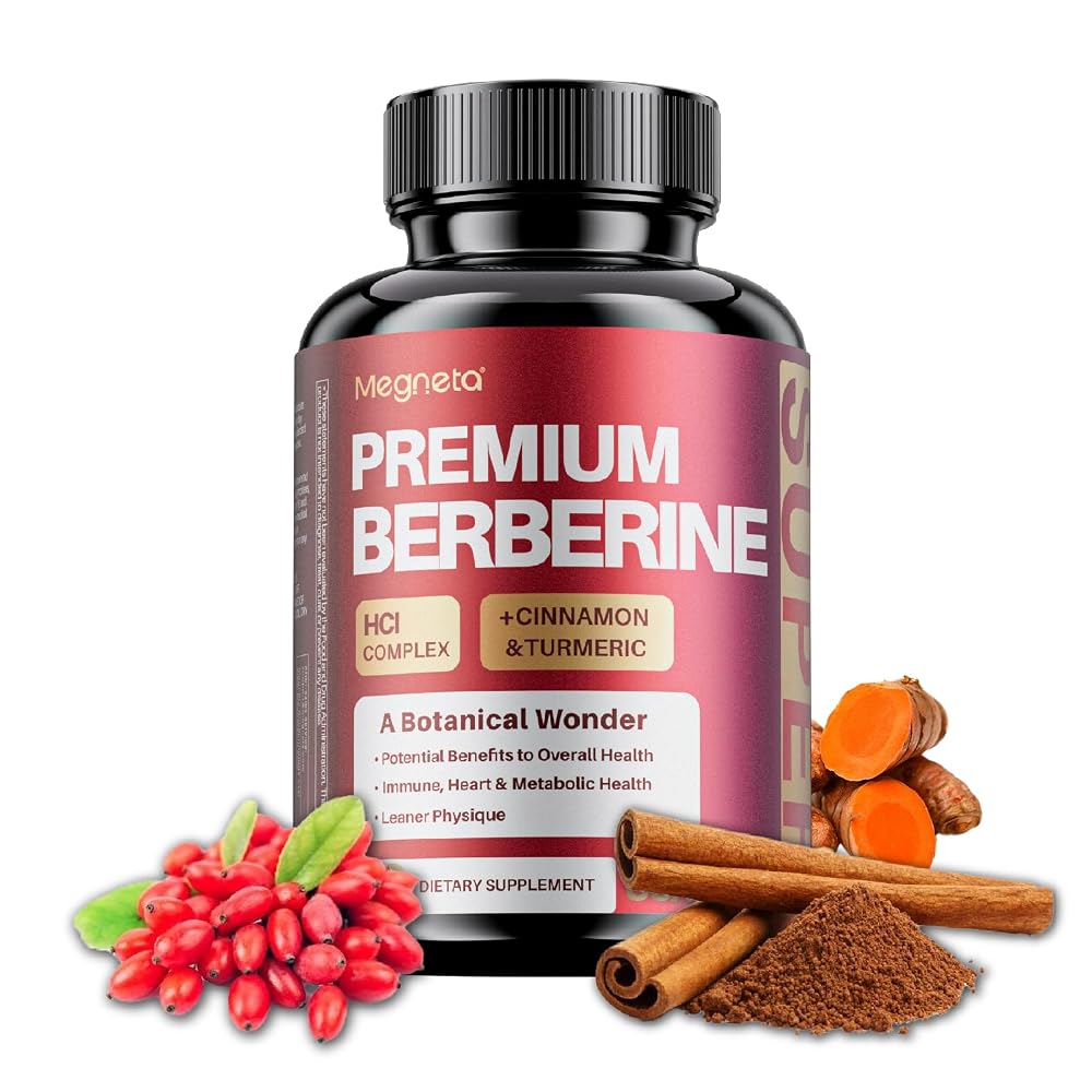 MEGNETA Berberine HCl Complex with Cinnamon & Turmeric - 60 Capsules