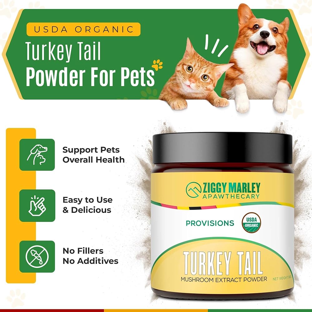 ZMA PETS Turkey Tail Mushroom Powder for Dogs & Cats - 90 Grams - image 2
