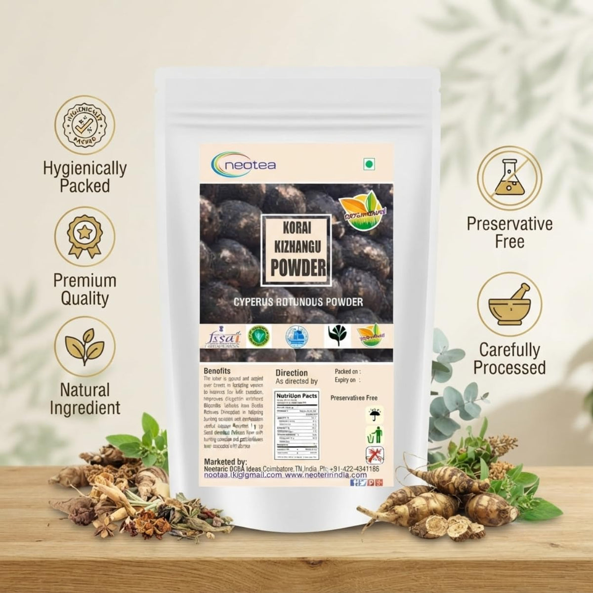 Neotea Korai Kizhangu Powder Nut Grass Root - 500g - image 4
