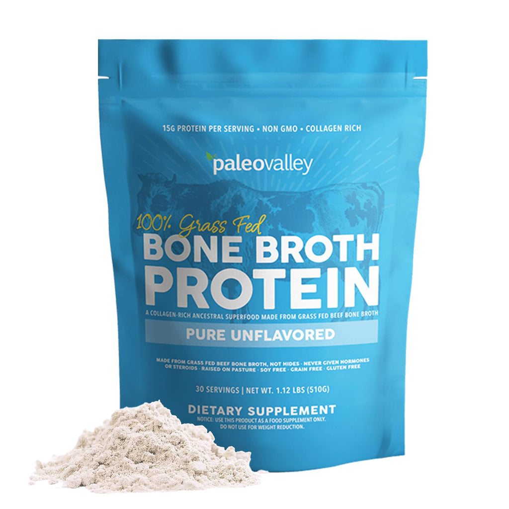 Paleovalley 100% Grass Fed Bone Broth Protein Powder - 16.8 oz