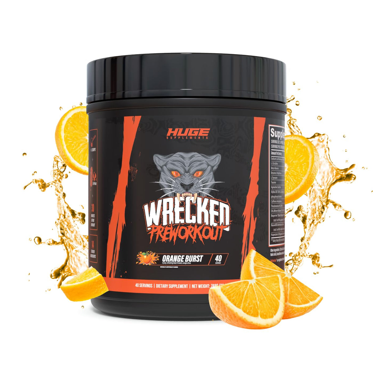 Huge Supplements Wrecked Pre Workout, Advanced Formula, Boosts