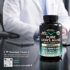 NUTRAHARMONY Lions Mane Supplement Capsules - Organic Lions Mane
