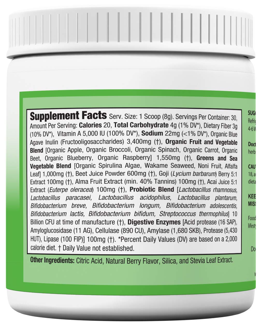 Doctor Recommended Greens Powder with Probiotics - 8.5 oz - image 2