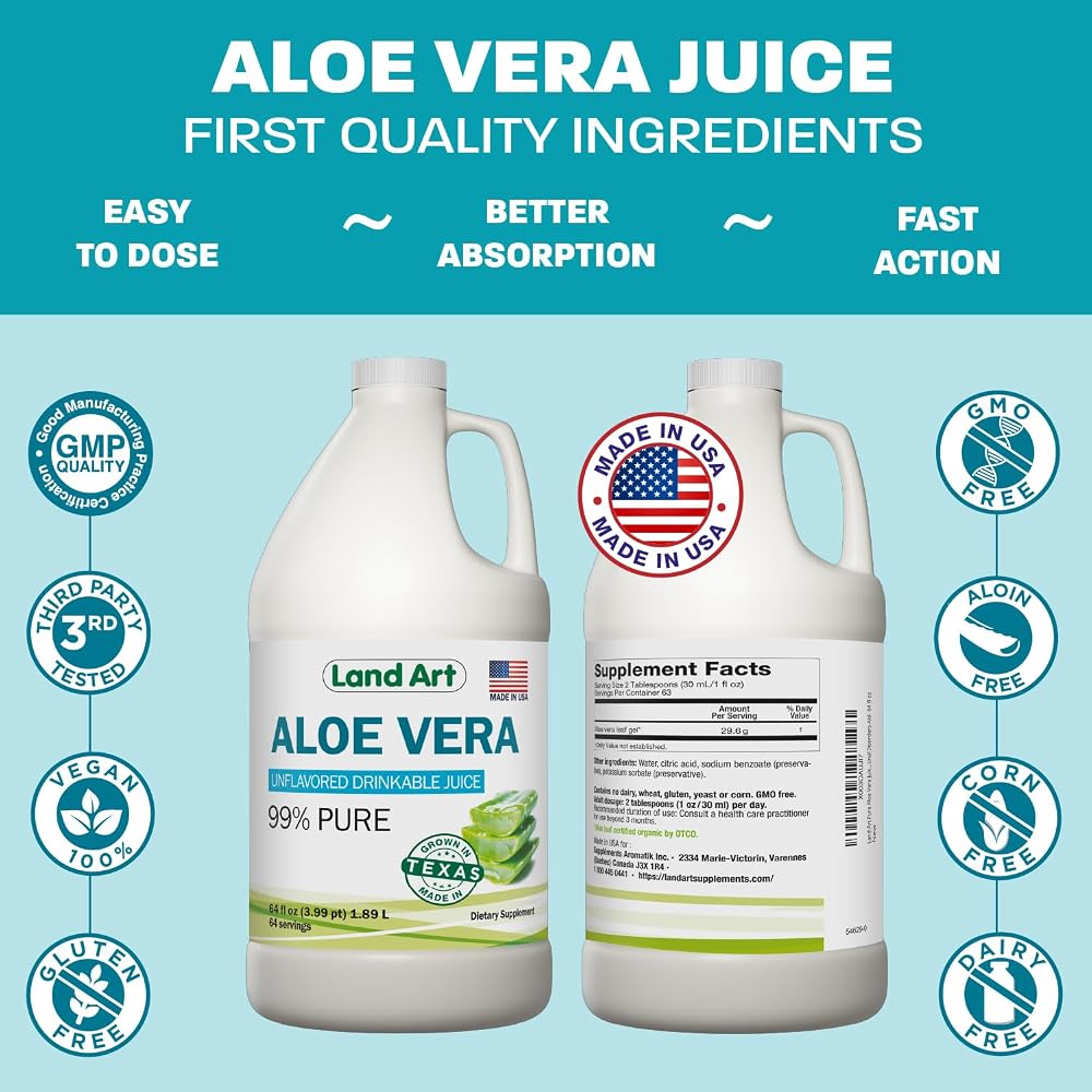 Land Art Pure Aloe Vera Juice - Cold-Processed - Inner Filet from - image 9