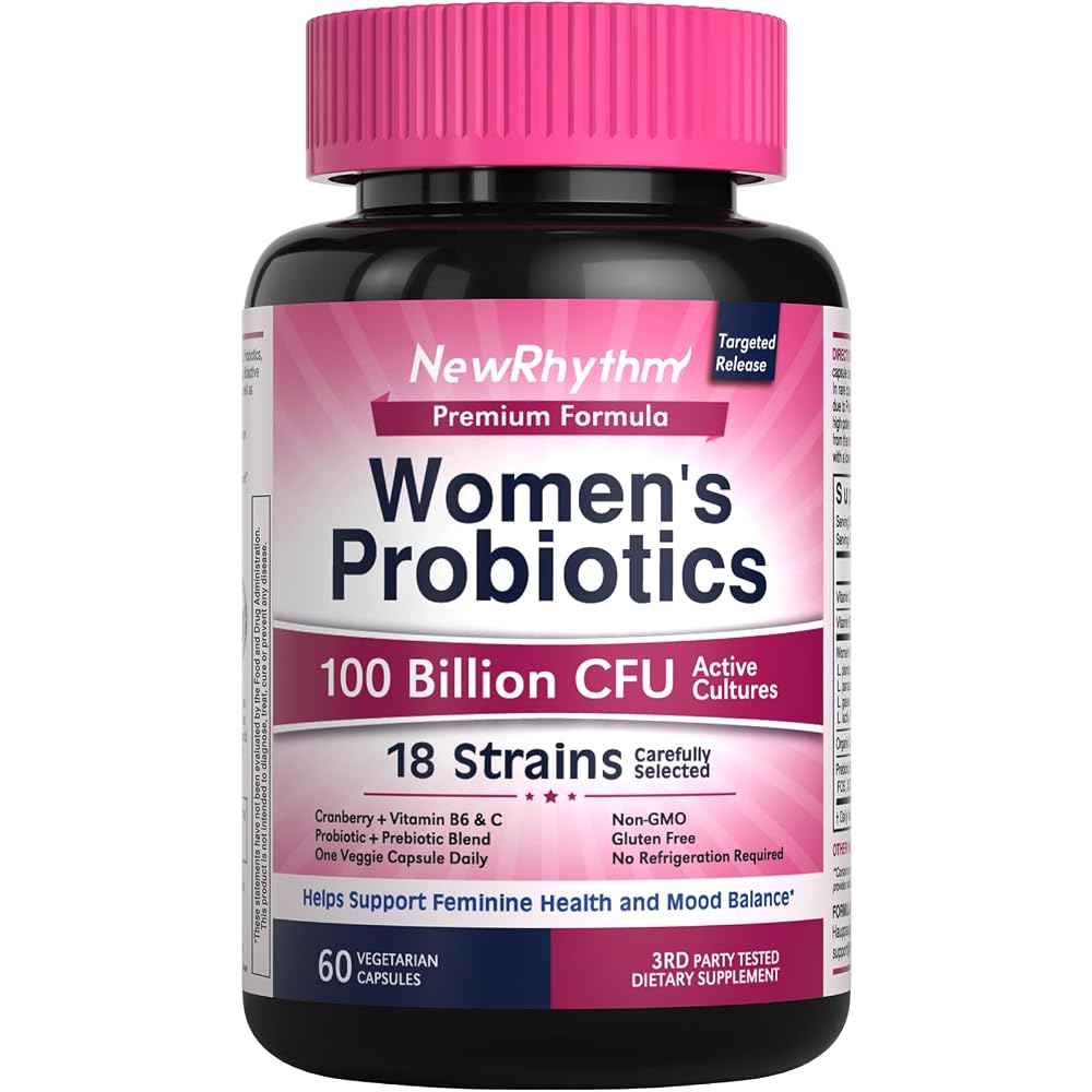 NewRhythm Probiotics for Women 100 Billion CFU - 60 Capsules