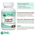 Peak Pure & Natural Platinum PQQ with CoQ10 - 30 Softgels - image 2