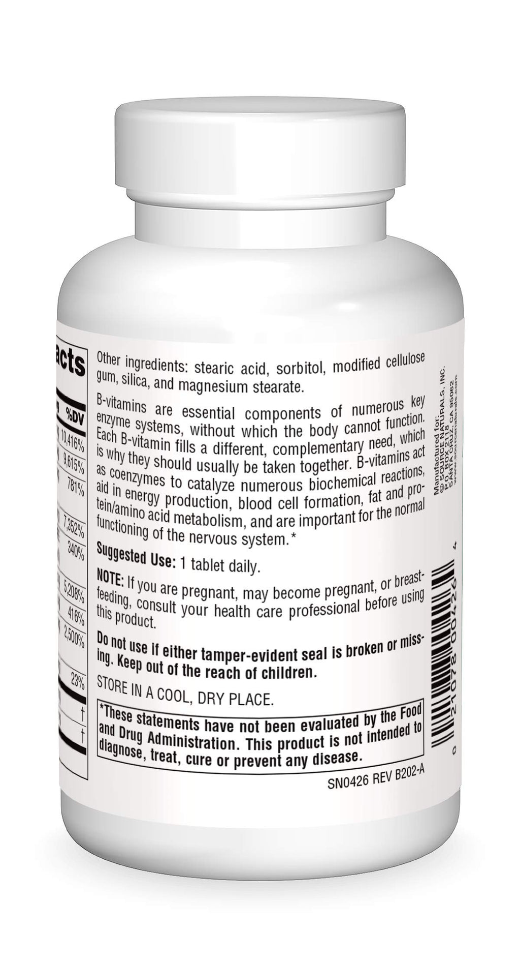Source Naturals B-125 Vitamin B Complex - 90 Tablets - image 2
